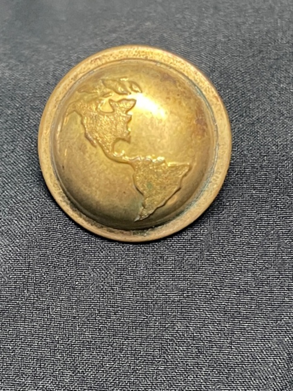 RARE 1893 Browning Brass Globe button -